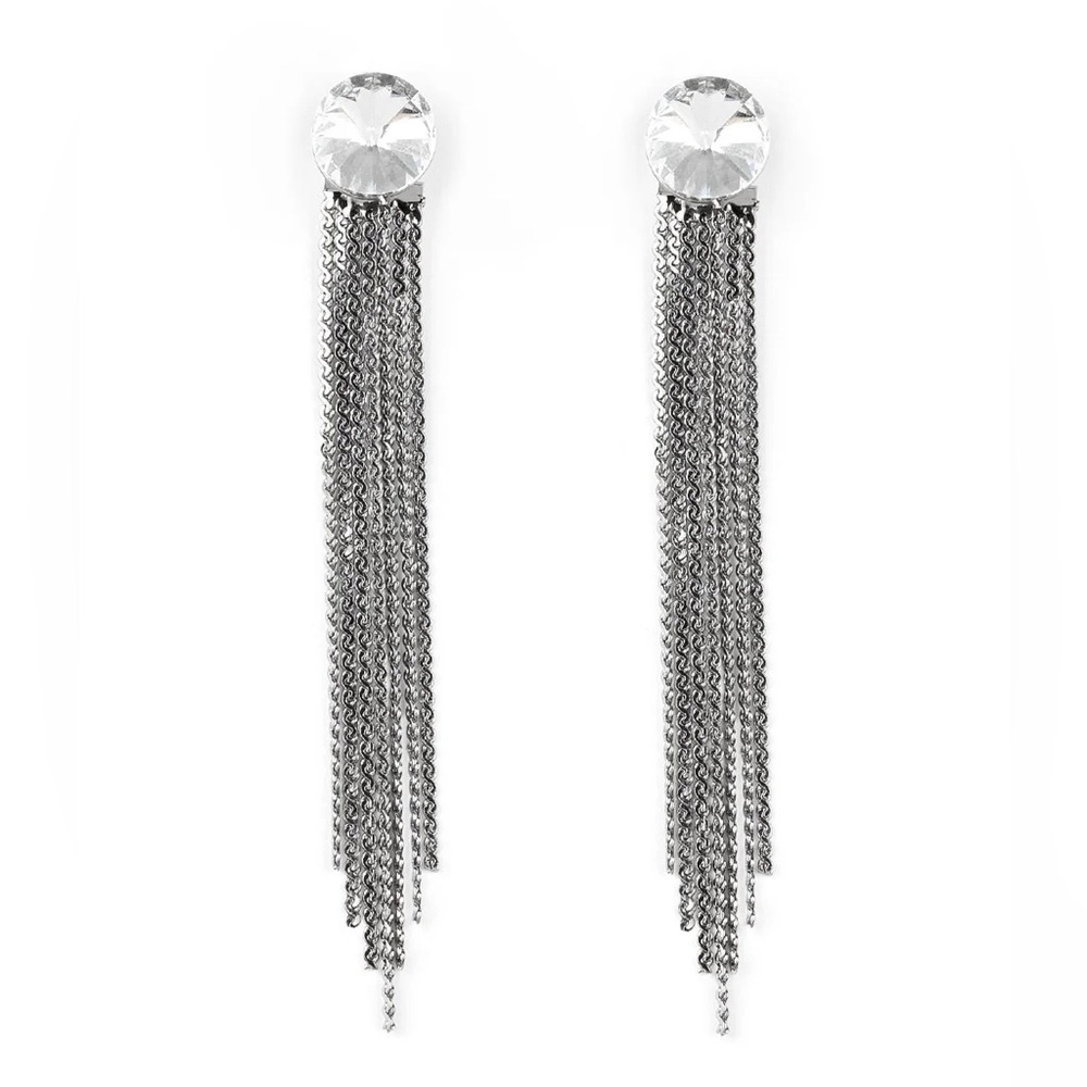 Elegant Silver Tassel Earrings